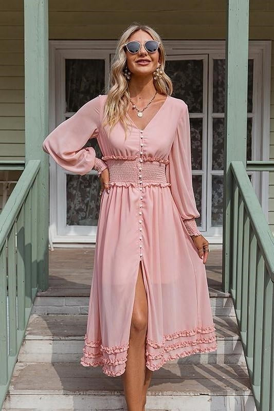 Elegant Pink Boho Dress | US Bohemian ...